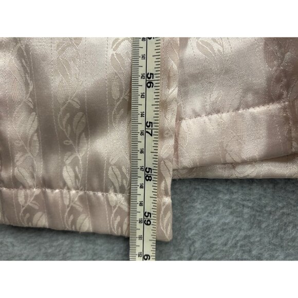 Adonna Robe Womens M Pink Satin Brocade Quilted Collar Cuffs Pockets Long Vtg - Picture 11 of 12